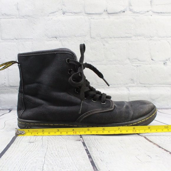Dr. Martens Shoreditch Black Canvas Lace Up Ankle Boots Size 7 M - Picture 8 of 10